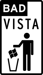 The Free Software Foundation's "Bad Vista" logo.